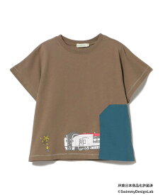 BEAMS mini BEAMS mini / JR トンネル ポケッタブル Tシャツ 24SS(90~150cm) ビームス ミニ トップス カットソー・Tシャツ ブラウン グリーン