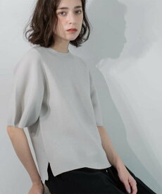 【SALE／30%OFF】OPAQUE.CLIP ガーターボリュームスリーブニット【UVケア/洗濯機洗い可】 オペークドットクリップ トップス ニット グレー ブラック レッド パープル