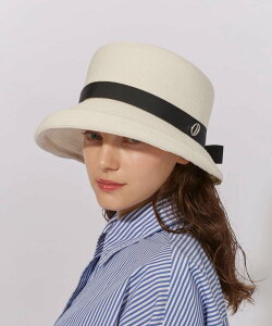 Chapeau d' O Chapeau d' O Si Braid Edge Up Cloche / �V���|�[�h�I�[ �I�[�o�[���C�h �X�q �n�b�g �u���E�� �z���C�g �x�[�W���y���������z