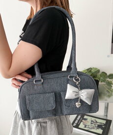 WEGO LADY'S チャーム付きボストンバッグ ウィゴー バッグ ハンドバッグ ブラック ホワイト ブルー レッド ブラウン ピンク