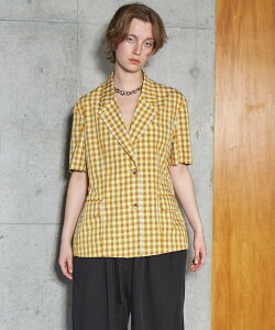 �ySALE�^30%OFF�zMAISON SPECIAL Color Plaid Half Sleeve Jacket ���]���X�y�V���� �W���P�b�g�E�A�E�^�[ �e�[���[�h�W���P�b�g�E�u���U�[ �C�G���[ �s���N�y���������z