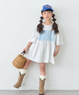 CIAOPANIC TYPY 【KIDS】厚盛ロゴ5分袖チュニックワンピ チャオパニックティピー ワンピース・ドレス そ…