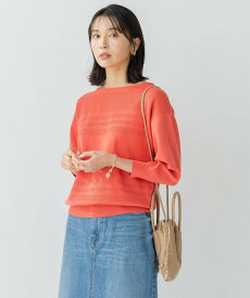 【SALE／50%OFF】23区 L 【洗える】ラスターコットンポリエステル ニット ニジュウサンク トップス ニット ブルー ホワイト オレンジ ベージュ ネイビー【送料無料】