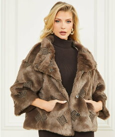 【SALE／50%OFF】GUESS (W)Luna Faux Fur Jacket ゲス ジャケット・アウター その他のジャケット・アウター ブラウン【送料無料】