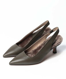 【SALE／50%OFF】allureville 【FABIO RUSCONI(ファビオルスコーニ)】ファーインソールスリングバック アルアバイル シューズ・靴 パンプス カーキ【送料無料】