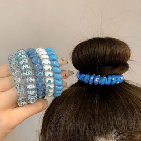 【SALE／10%OFF】miniministore グラデーションスプリングヘアゴム セット ミニミニストア ヘアアクセサリー ヘアゴム ピンク ブルー グリーン パープル イエロー