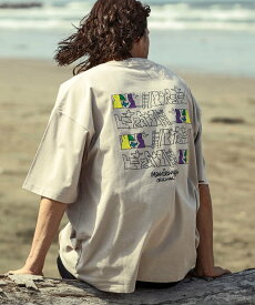 【SALE／56%OFF】Mark Gonzales (M)Mark Gonzales/バックプリント半袖Tシャツ/5type/6colors シフォン トップス カットソー・Tシャツ ベージュ ブラック ブルー カーキ ホワイト イエロー