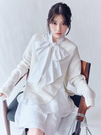 FRAY I.D リボンタイコンビニットチュニック フレイ アイディー トップス ニット グレー ブラック ホワイト【送料無料】