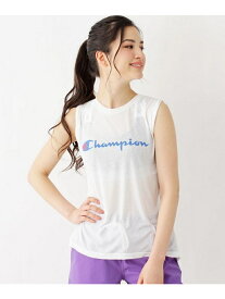 【SALE／5%OFF】grove 【WEB限定】Champion ノースリーブTシャツ グローブ トップス カットソー・Tシャツ ホワイト ネイビー【送料無料】