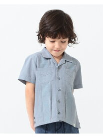 【SALE／50%OFF】BEAMS mini BEAMS mini / ワニ エンブレム キューバシャツ (90~150cm) ビームス アウトレット トップス シャツ・ブラウス ブルー