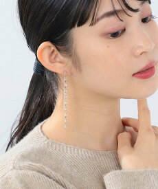 BEAMS HEART WOMEN スクエア ビジュー ラインピアス ビームス ハート アクセサリー・腕時計 ネックレス シルバー ゴールド