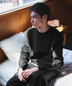 【SALE／50%OFF】UNITED ARROWS green label relaxing ポリエステル タック編み クルーネック 長袖 ニット ユナイテッドアローズ グリーンレーベルリラクシング トップス ニット ブラウン ブラック グレー【送料無料】