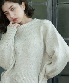 【SALE／20%OFF】OPAQUE.CLIP スパンコールラメニット【洗える】 オペークドットクリップ トップス ニット ピンク ブラウン ブラック ブルー グレー ホワイト【送料無料】