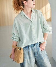 Spick & Span 《新色有り / 追加予約》ガーメントダイカシュクールシャツ スピックアンドスパン トップス シャツ・ブラウス ブラック グリーン ピンク ベージュ【送料無料】