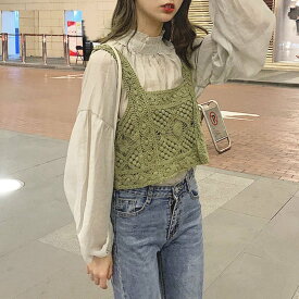 【SALE／30%OFF】miniministore タンクトップ スクエアネック ビスチェ ミニミニストア トップス キャミソール カーキグリーン ブルー ベージュ