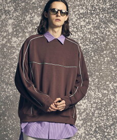 【SALE／20%OFF】MAISON SPECIAL Prime-Over Cardboard Knit Crew Neck Track Pullover メゾンスペシャル トップス スウェット・トレーナー ブラック ホワイト ブラウン【送料無料】