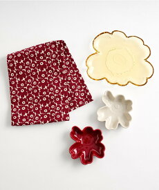 【SALE／30%OFF】Marimekko 【オンライン限定】Unikko ガラスプレート & ボウルセット & Pikkuinen Unikko キッチンタオル セット マリメッコ ファッション雑貨 その他のファッション雑貨【送料無料】