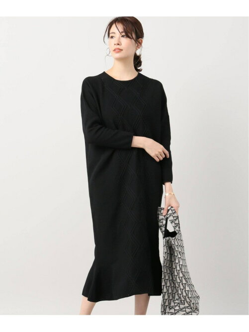 Vermeil Per Iena Room No 8 Black Cable Peplum ニットワンピース Rakuten Fashion 楽天ファッション 旧楽天ブランドアベニュー Bm3033