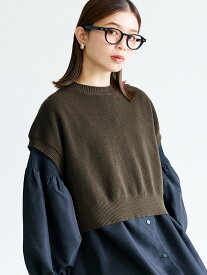 【SALE／41%OFF】coca ニットミニベスト コカ トップス ニット ブラック カーキ