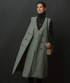 【SALE／50%OFF】23区 L 【杏さん着用】ガンクラブチェック ロング ジレ ニジュウサンク ジャケット・アウター その他のジャケット・アウター ブラック ブラウン【送料無料】