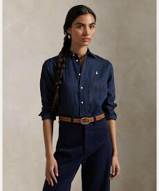 POLO RALPH LAUREN クラシック フィット リネン シャツ ラルフローレン トップス シャツ・ブラウス ネイビー【送料無料】