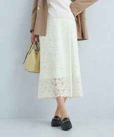 【SALE／80%OFF】UNITED ARROWS green label relaxing レース セミタイト スカート ユナイテッドアローズ アウトレット スカート ロング・マキシスカート ブラック ホワイト