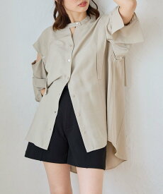 【SALE／49%OFF】MAJESTIC LEGON 2way肩あきレディシャツ マジェスティックレゴン トップス シャツ・ブラウス ベージュ ホワイト グリーン ブルー