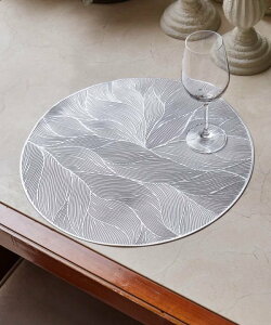Maunaloa 【マウナロア】リーフラウンドプレイスマット アミナコレクション 食器・調理器具・キッチン用品 ランチョンマット・テーブルクロス ゴールド シルバー