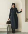 『WEB/一部店舗限定』パールトリムフォルムニットワンピース