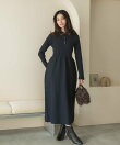 『WEB/一部店舗限定』パールトリムフォルムニットワンピース