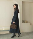 『WEB/一部店舗限定』パールトリムフォルムニットワンピース