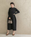 『WEB/一部店舗限定』パールトリムフォルムニットワンピース