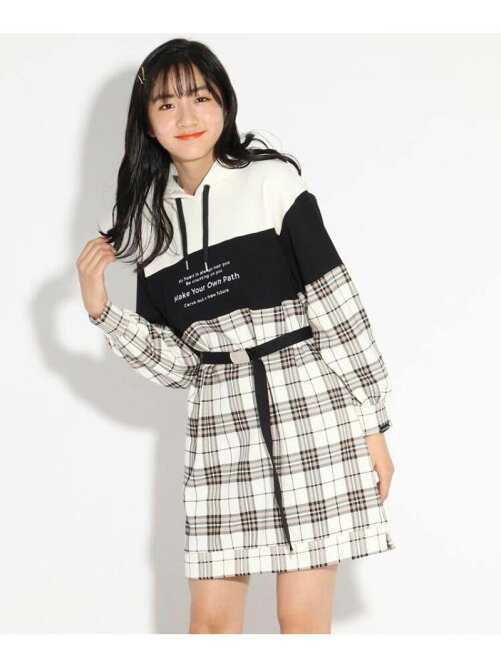 Pink Latte チェック配色ベルト付パーカーワンピース Rakuten Fashion 楽天ファッション 旧楽天ブランドアベニュー Bz1035