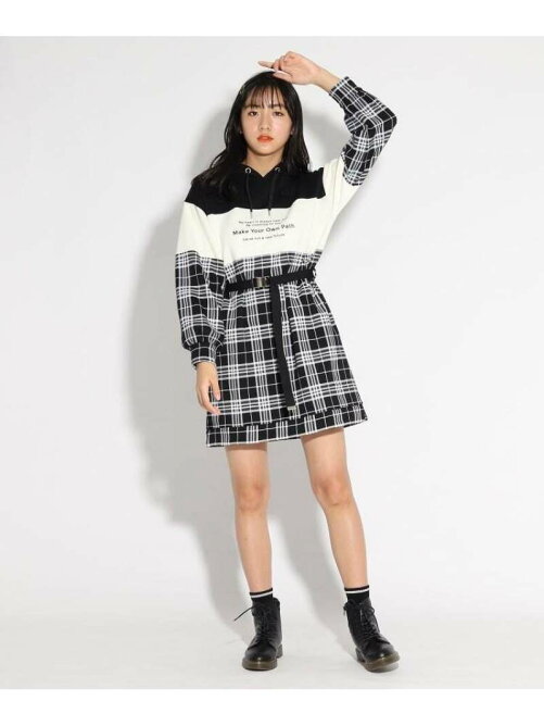 Pink Latte チェック配色ベルト付パーカーワンピース Rakuten Fashion 楽天ファッション 旧楽天ブランドアベニュー Bz1035
