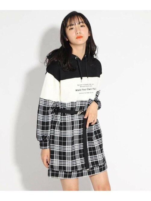 Pink Latte チェック配色ベルト付パーカーワンピース Rakuten Fashion 楽天ファッション 旧楽天ブランドアベニュー Bz1035