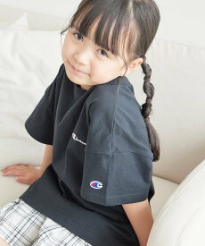 ROPE' PICNIC KIDS 【KIDS】【Champion/チャンピオン】BASIC LOOSE FIT Tシャツ ロペピクニック トップス カットソー・Tシャツ ブラック ホワイト ブルー