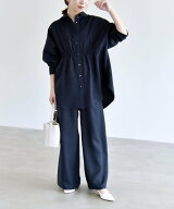 quaranciel quaranciel:＜洗濯機可能＞ギャザー シャツ & イージー パンツ セットアップ シップス オール…
