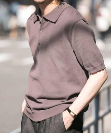 【SALE／30%OFF】URBAN RESEARCH ROSSO 『UR TECH』AIRDRY半袖ニットポロ アーバンリサーチロッソ トップス ポロシャツ グレー ネイビー カーキグリーン【送料無料】