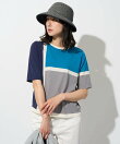 カラーブロックインターシャニット