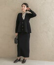 カシミヤシルク混ペプラムニットアップ