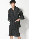 【SALE／20%OFF】ADPOSION ADPOSION/(M)【WEB限定】織柄 シジラ織 甚平 テットオム 着物・浴衣・和装小物 浴衣 ブラック グレー ネイビー