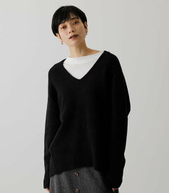 【SALE／50%OFF】AZUL BY MOUSSY SOFT TOUCH V NECK KNIT アズールバイマウジー トップス ニット ブラック ホワイト