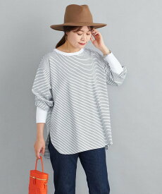 SHIPS WOMEN ロング リブ スリーブ カットソー ボーダー/ソリッド 24SS ◇ シップス トップス カットソー・Tシャツ ホワイト グレー ブラック【送料無料】