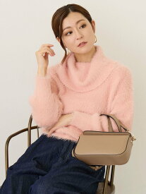 【SALE／37%OFF】NICOLE white フェザーヤーン オフタートルネック プルオーバー ニコル クラブ トップス ニット ネイビー ピンク イエロー ホワイト グレー【送料無料】