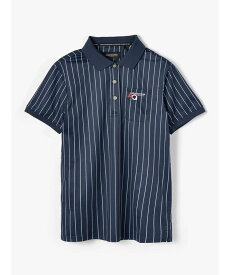 Aquascutum GOLF GOLF MEN - レトロストライプポロ アクアスキュータム トップス カットソー・Tシャツ ホワイト ネイビー【送料無料】