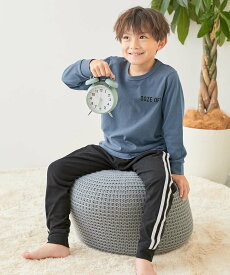 devirock 綿100% デビラボ ROOM ボーイズ 長袖パジャマ 子供服 キッズ 男の子 26SS デビロック インナー・ルームウェア パジャマ ブルー グレー