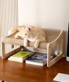 【SALE／10%OFF】aimoha home aimoha home/2WAY 爪研ぎ ペットベンチ アイモハ ペット用品 ペット用ベッド・マット・クッション ベージュ イエロー【送料無料】