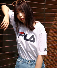 【SALE／10%OFF】FILA 高密度生地センターロゴ半袖Tシャツ ジップファイブ トップス カットソー・Tシャツ グリーン ホワイト カーキ ブルー ネイビー ブラック グレー