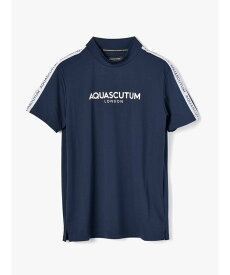 Aquascutum GOLF GOLF MEN - AQロゴラインモックネック アクアスキュータム トップス カットソー・Tシャツ ネイビー ホワイト ブラック【送料無料】