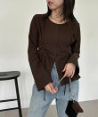 【新色/エクリュ・ブラウン】ドロストリブTシャツ
